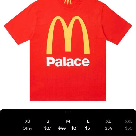 Palace x Mcdonalds Men's Red and Orange T-shirt - Picture 1 of 2